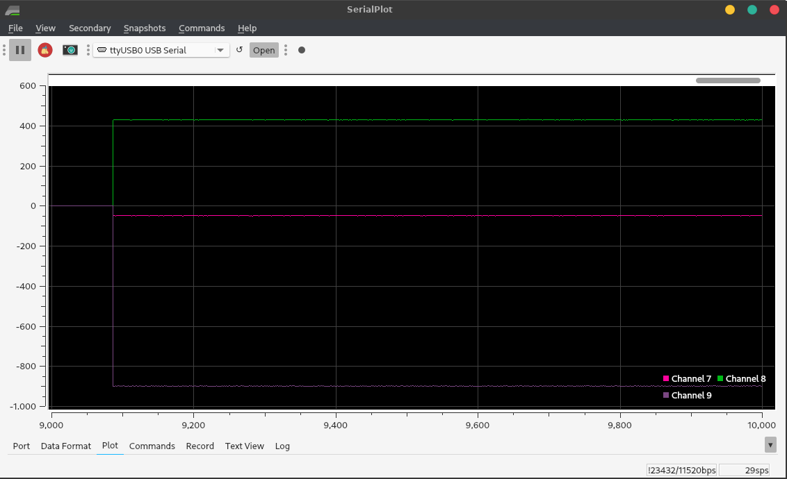 Magnetometer Readings Screenshot